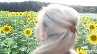 Pregnant Blonde Gets Covered in Cum Outdoors