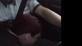 Redhead Teen Gobbles Cock in Audi Ride