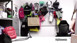 Sexy coeds strip search ends in hard pounding at the security office