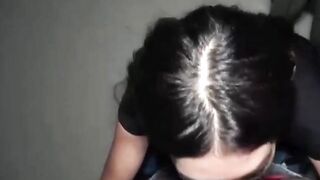 Cross-Eyed Brunette's Deepthroat Blowjob