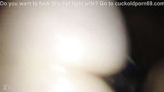 Petite Blonde Wife Taking BBC Creampie