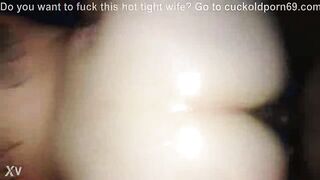 Petite Blonde Wife Taking BBC Creampie