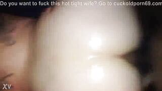 Petite Blonde Wife Taking BBC Creampie