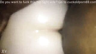 Petite Blonde Wife Taking BBC Creampie