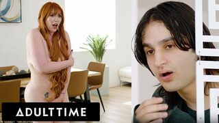ADULT TIME - Pervert Stepson Caught Watching Redhead Busty Stepmom Lauren Phillips Doing Naked Yoga
