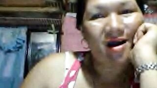 Filipina Elvie M. Flashes Tiny Asian Boobs on Webcam