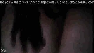 Wife has b. orgasm with black bull while husband watches