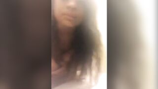 Ebony Beauty with Big Natural Assets Takes Shots