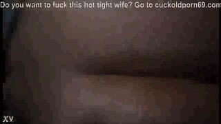 Black guy buttfucking my wife in her purple panties