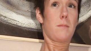 Shorthair Euro Girl Masturbates to Orgasm