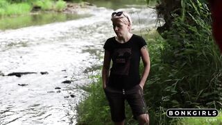 Blonde Teen Amateur Loves Cum in Nature