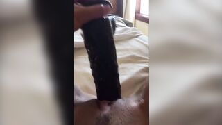 Girl's Solo Play with New Dildo - Interracial MILF Fun