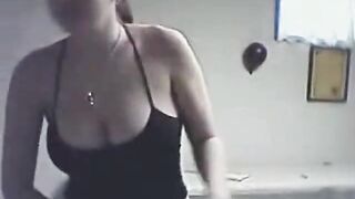 Big-Titted Webcam Striptease