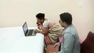 Computer Professor Called Student and Hardcore Sex then Creampied Inside Pussy in Saree