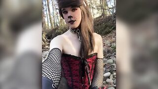 Ladyboy Kitty's Solo Anal Masturbation in Lingerie