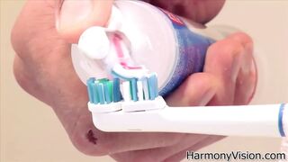 Slutty babe takes two dicks and sperm