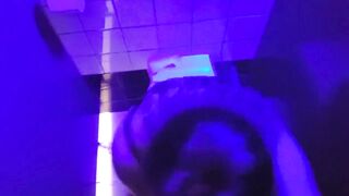 Big-Titted Amateur Teen Gives a POV Blowjob in a Nightclub Toilet