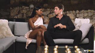 Indian Princess Kneels for Big White Dick