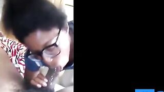 Black Amateur Deep Throats Like a Pro