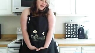 Big-Titted BBW Amateur's Solo Kitchen Cam Show