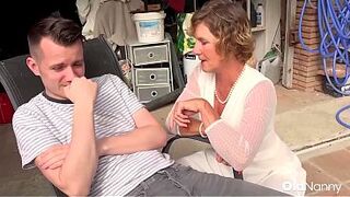 Oldnanny - Mature Granny Seduces Horny Stud In Garage