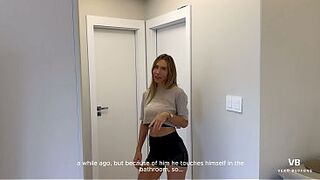 While my step brother was taking a bath, I fucked his friend in the next room