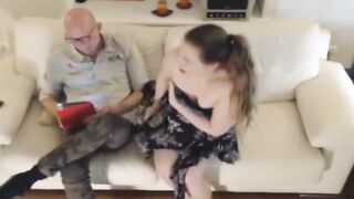 Old Stud Caught Horny Chubby Babe Masturbating