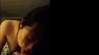 Asian Amateur Deepthroat Close-up Blowjob