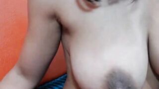 Big-Titted Colombian Girl Shows Off Nipples and Pussy on Webcam