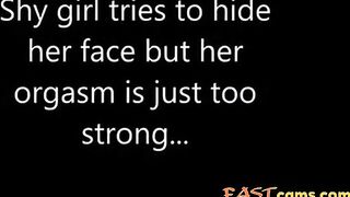 Shy Chinese Girl Tries to Hide Her Face During Orgasm