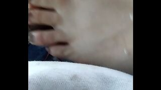 Amateur interracial footjob