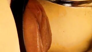 Tight Glass Tube for Swollen Pussy Lips
