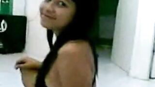 Indonesian Babe Gets Naughty on the Floor