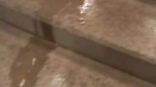 German Amateur Flashes and Pees in a Train Station