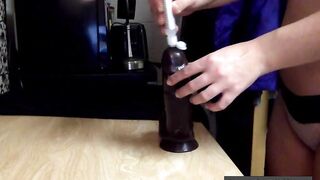 Big Black Dildo Ride - Amateur With A Big Ass