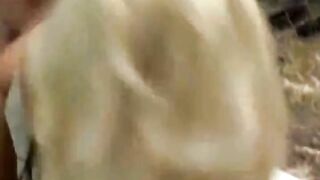 Blonde Amateur Outdoor Nudity with Cumshot