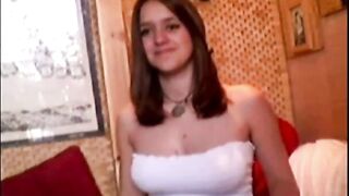 Girlfriend Strips on Webcam, Flashing Perfect Tits