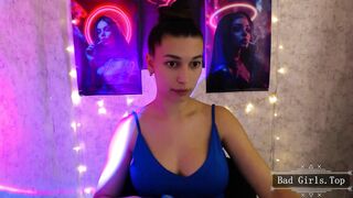 Very cute slim teen babe with hot natural big boobs