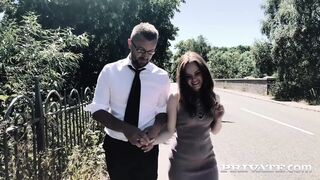 Sexy redhead Ella Hughes confessing her sexual encounters to her husband