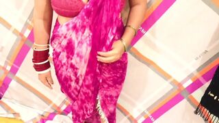 Sunisha Aunty Wears a Hot Pink Saree and Got fucked By photographer Rajesh