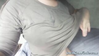 Big-Titted Blonde Latina Touches Her Boobs Solo on Webcam