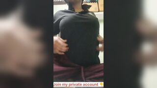 Desi Girl Next Door Casual T-shirt Reveal to Sexy Bra & Denim Shorts