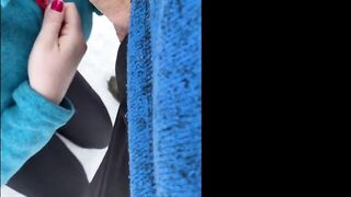 Public Blowjob on a Walking Trail with a Busty Amateur Teen