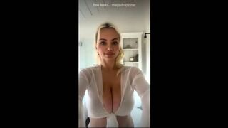 Lindsey Pelas Showering In A Bathtub