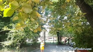 Blonde Babe Rides Gear Shifter in Public - Amateur Solo Webcam Clip