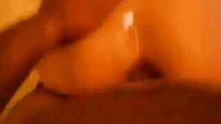 Interracial anal creampie with Asian amateur and Black male.