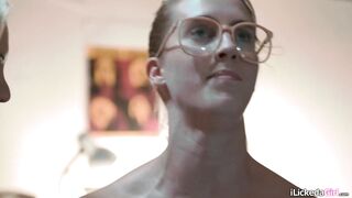 Lesbian roommates having threesome with big tits blonde milf