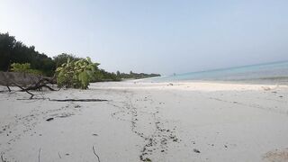Blonde Solo Female's Nudist Walk on the Beach