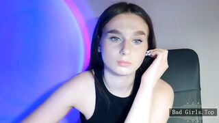 Very pretty skinny brunette amateur web teen
