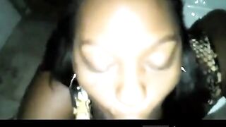 Black Homemade Cheating Slut Sucks Dick in Bathroom